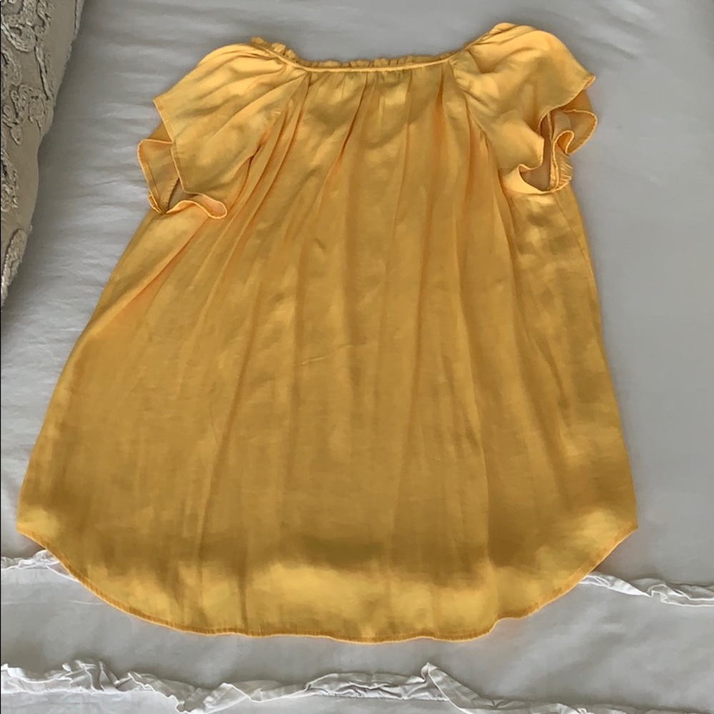 Loft | Gold Ruffle Blouse - Picture 2 of 5